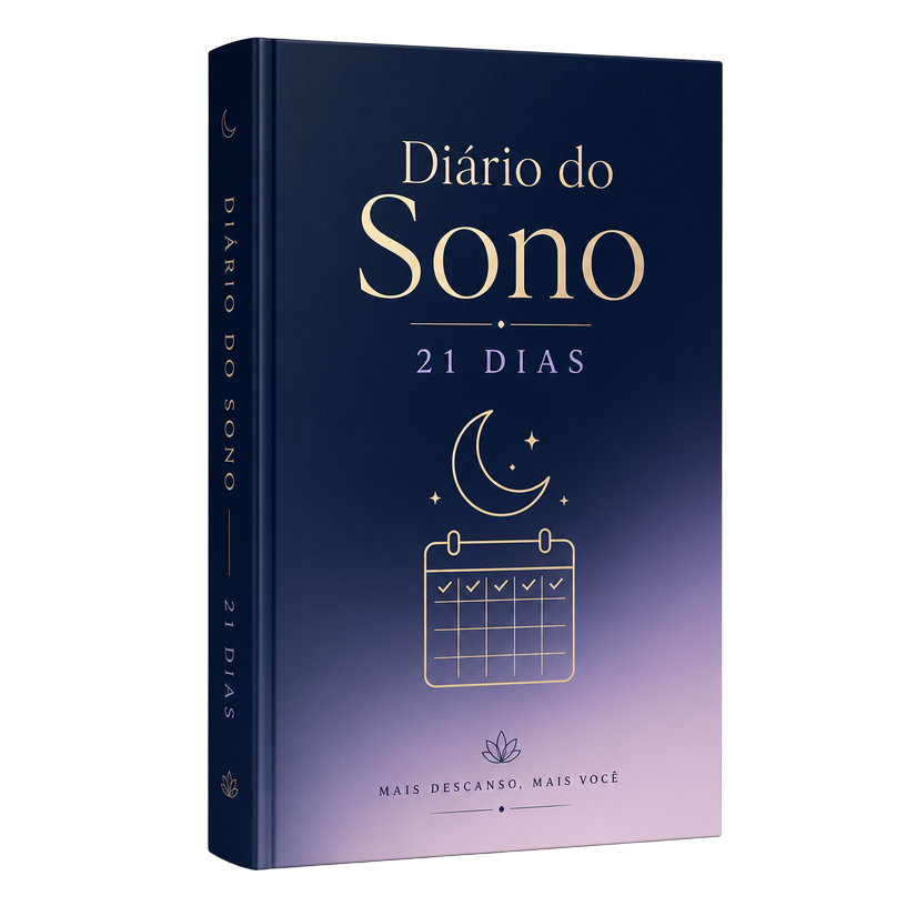 Mockup do bônus Diário do Sono — 21 Dias